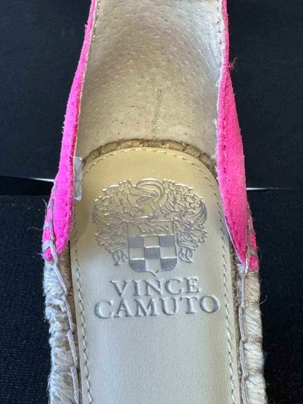 Vince Camuto Pink Suede Espadrille Wedge Sandals Ankle Strap Size 6.5